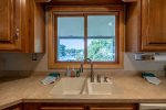 Main/Upper Level Kitchen Sink with Window view towards the Lakeside